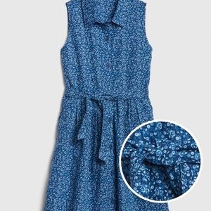 Blue floral Kids Tie-Belt Shirtdress